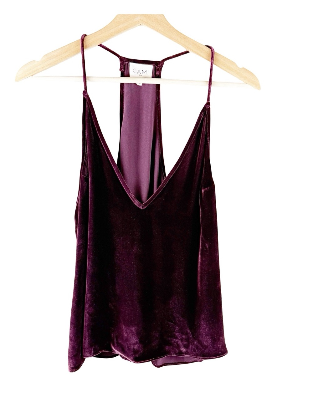 Cami NYC the Whitney Velvet Racerback in Bordeaux - Picture 3 of 8